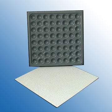Concrete filled raised floor panel